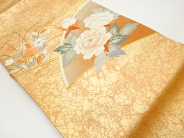 金駒刺繍牡丹に桔梗模様名古屋帯